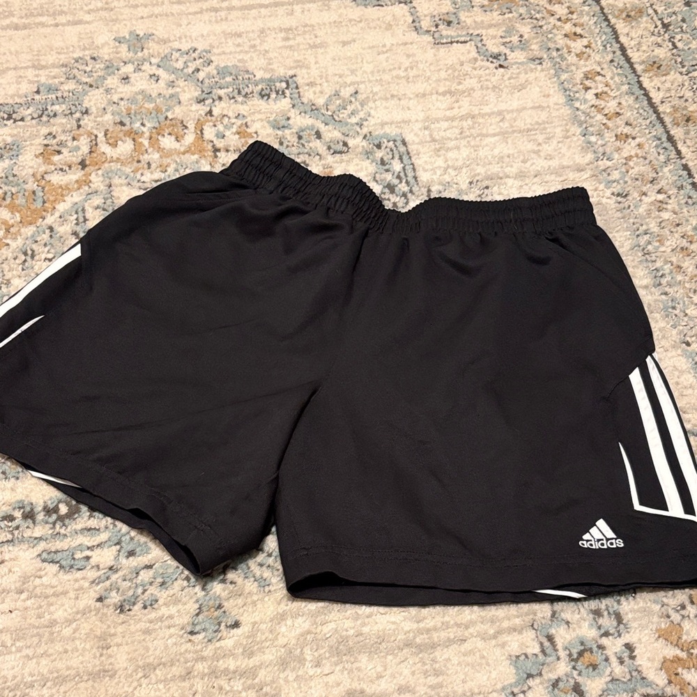 Adidas Men's Black and White Athletic Shorts